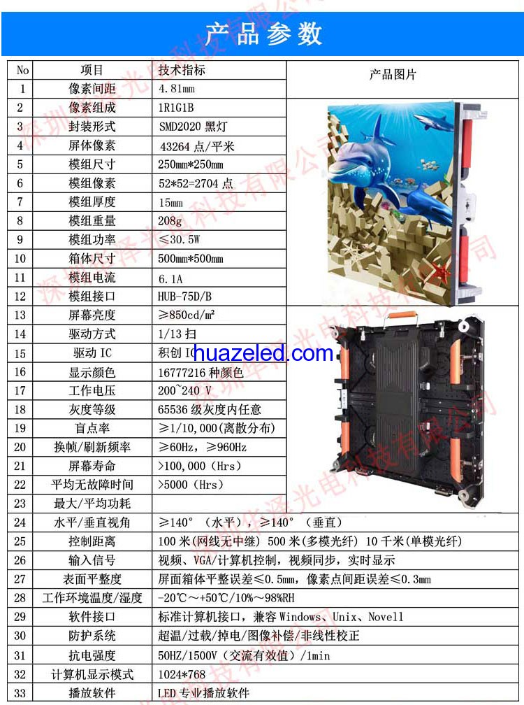 P4.81高清LED租賃屏